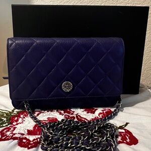 Chanel Wallet on Chain WOC Quilted Caviar Purple – FULL SET –Excellent Condition